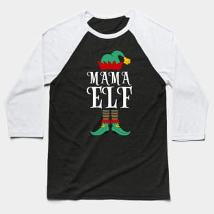 Mama elf family matching Christmas Baseball T-Shirt